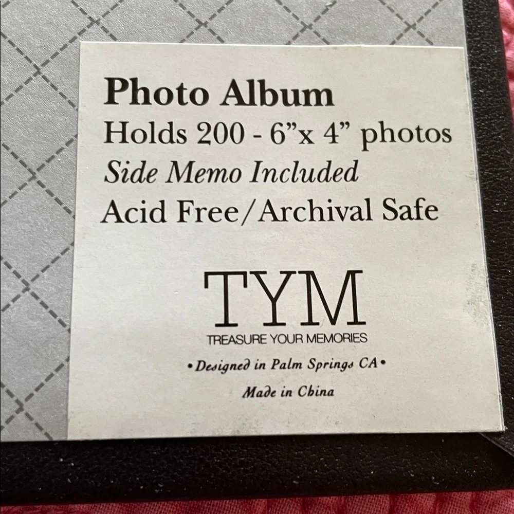 New Black Photo Album with White embroidered Stitching & cover photo display
